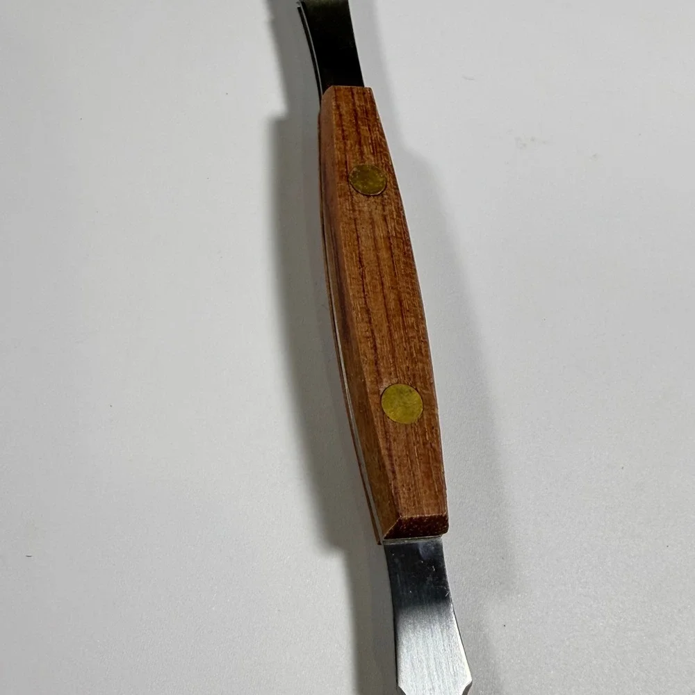 VTG Norpro Dual Sided Grapefruit Knife Kitchen Wood Handle Stainless Steel Brown
